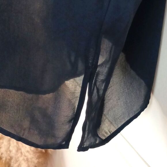 Michael Michael Kors Women  black V neck short sleeve top with gold studded trim - Picture 6 of 7